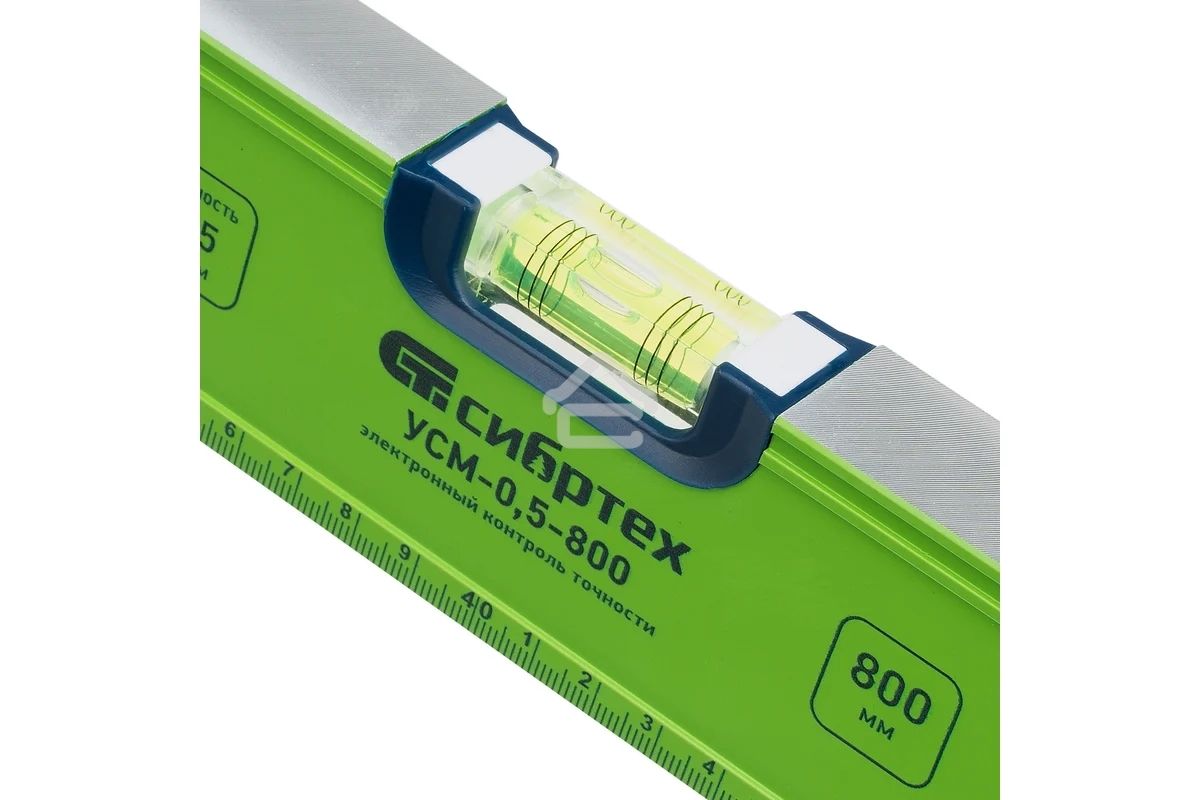 Уровень Сибртех алюминиевый УСМ-0,5-800, фрезерованный, 3 глазка, магнитный, рукоятки, 800 мм