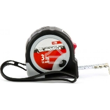 Рулетка Matrix Continuous fixation, 3 м х 16 мм, двухкомпонентный корпус, плавная фиксация