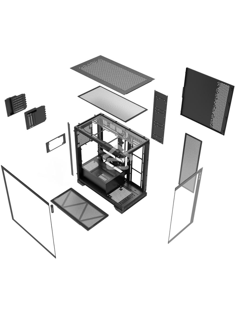 Компьютерный корпус XPG INVADER X BLACK (INVADERXMTWOF-BKCWW) Mid-Tower, Micro-ATX, Mini-ITX, Standard-ATX, USB 3.2 Gen2 Type-A, USB 3.2 Gen2 Type-C