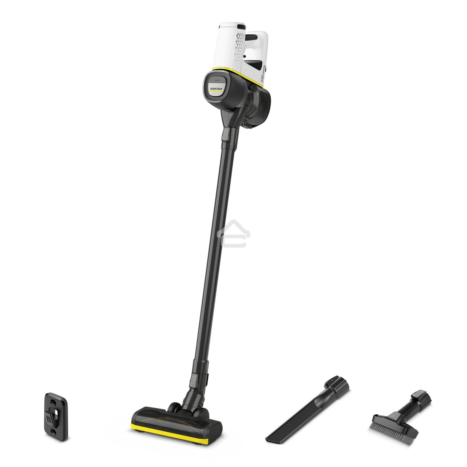 Пылесос вертикальный/ручной Karcher VC 4 Cordless myHome белый/серый, питание от аккумулятора, 140 Вт, уборка сухая, пылесборник 0.65 л, работа от АКБ max - 30 мин