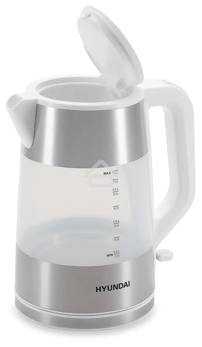 Чайник электрический Hyundai HYK-P4025 1.9 л, 2200 Вт, белый (корпус: пластик)