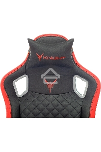 Кресло игровое Knight OUTRIDER черный/красный ромбик эко.кожа с подголов. крестовина металл