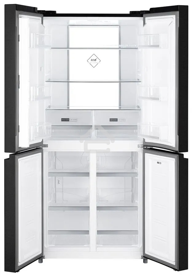 Холодильник Weissgauff WCD 450 XB NoFrost Inverter черный трехкамерный 287/163л морозилка снизу, No Frost, Side by Side