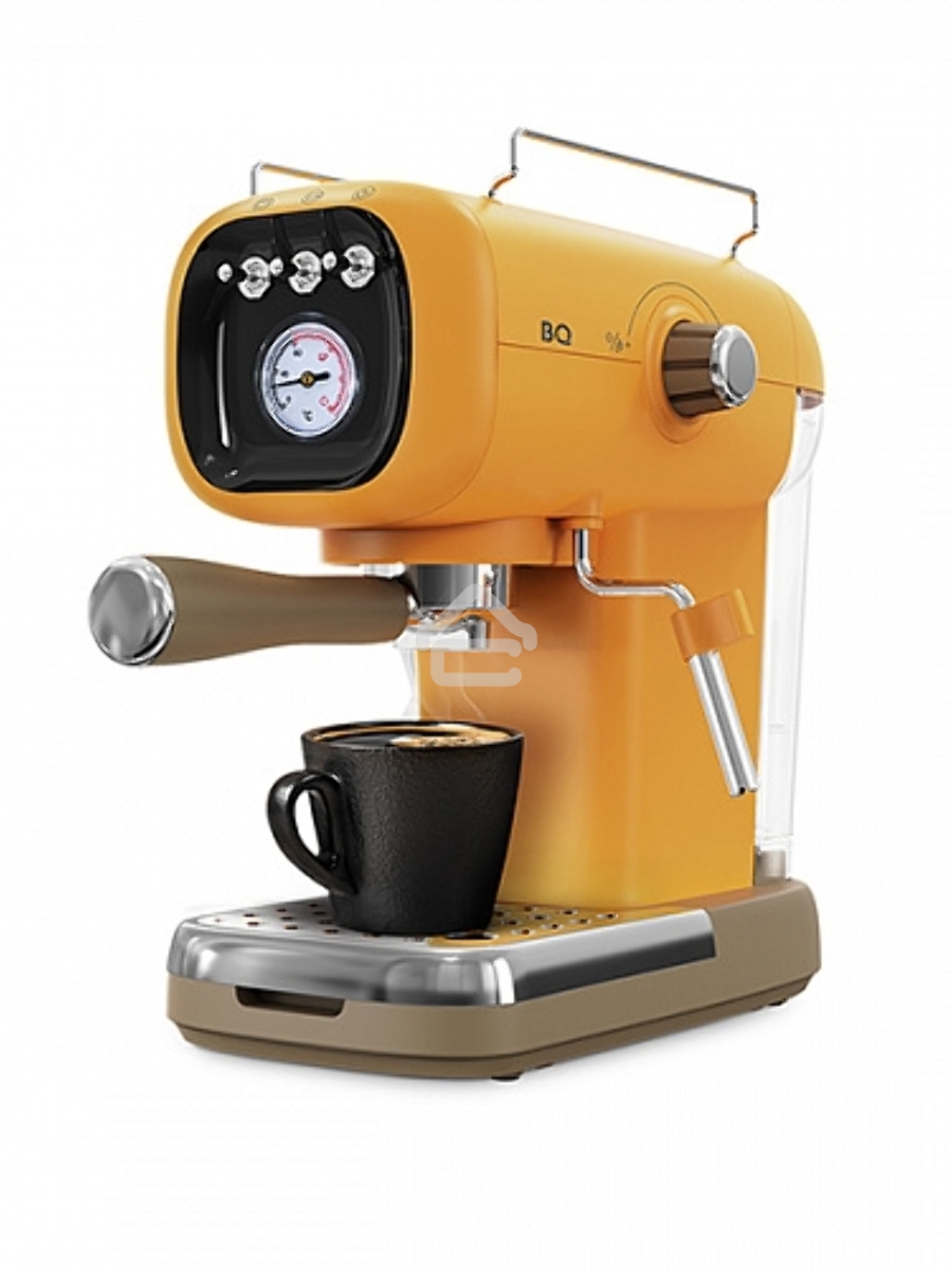 Кофеварка эспрессо BQ CM2004 желтый, исп. кофе - молотый, 0.6 л, 1100 Вт, 20 Бар.