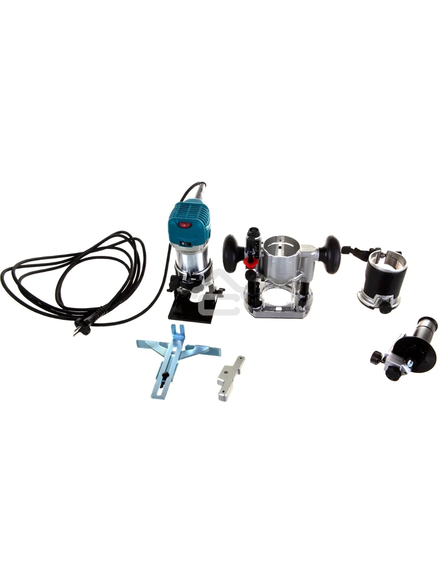 Фрезеры Makita RT0700CX2 Фрезер кромочный,{710Вт,10000-30000об\м,цанга-6-8мм,1.8кг,сум,прям направляющая,погруж и накл подошвы}
