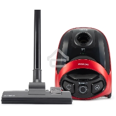 Пылесос Hyundai HYV-B1570 красный/черный, 250/1800 Вт, уборка сухая, пылесборник мешок, 1.5 л (в компл.:1мешок)