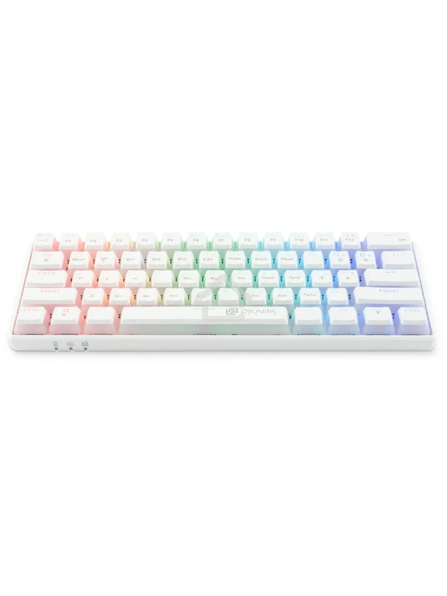Клавиатура Oklick K763W (1920562) беспроводная, USB, Bluetooth/Радиоканал, белый