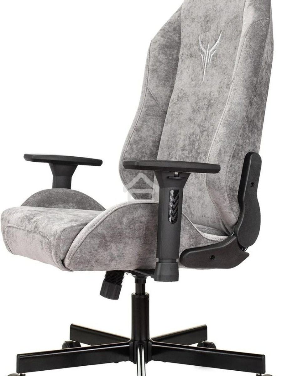 Кресло игровое Knight N1 Fabric серый Light-19 с подголов. крестовина металл