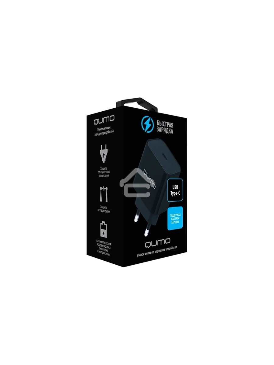 Сетевое зарядное устройство Qumo Energy light (Charger 0050) PD 20W, 1USB Type-C, черный