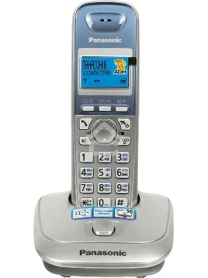 Телефон беспроводной (DECT) Panasonic KX-TG2511RUS (серебристый) {АОН, Caller ID,спикерфон на трубке,переход в Эко режим одним нажатием}