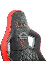 Кресло игровое Knight OUTRIDER черный/красный ромбик эко.кожа с подголов. крестовина металл