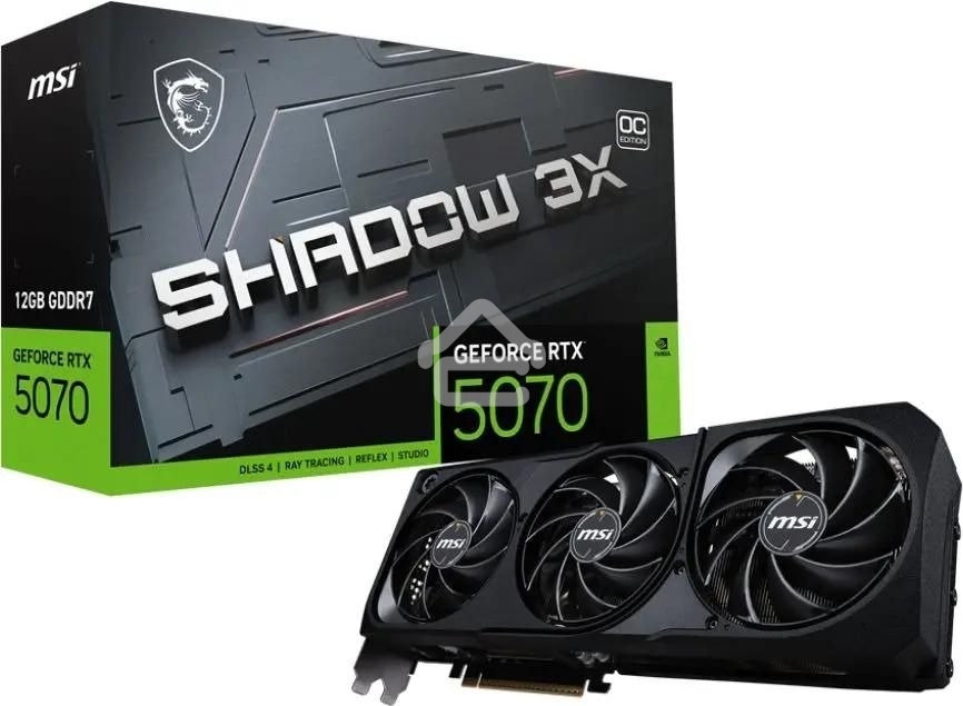 Видеокарта MSI PCI-E RTX 5070 12G SHADOW 3X OC NVIDIA GeForce RTX 5070 12Gb 192bit GDDR7 2542/28000 HDMIx1 DPx3 HDCP Ret