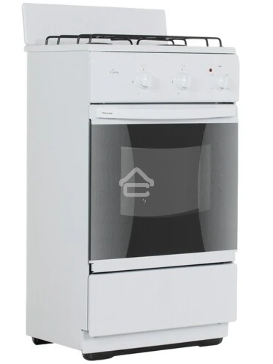 Плита комбинированная Flama CK 2201 W белый, конфорок 2 шт газовых, духовка 30 л, 50 см x 85 см x 38 см