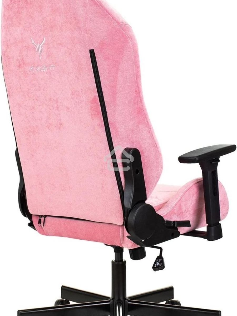 Кресло игровое Knight N1 Fabric розовый Velvet 36 с подголов. крестовина металл