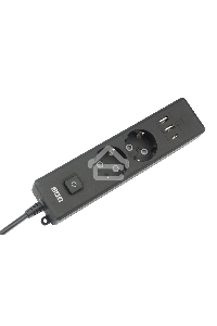 Бытовой удлинитель PowerCube, 2р с/з вык.,3USB, 3500 Вт, 16А, 1.9 м, 3*1,0 (черный) PC-5B-2M
