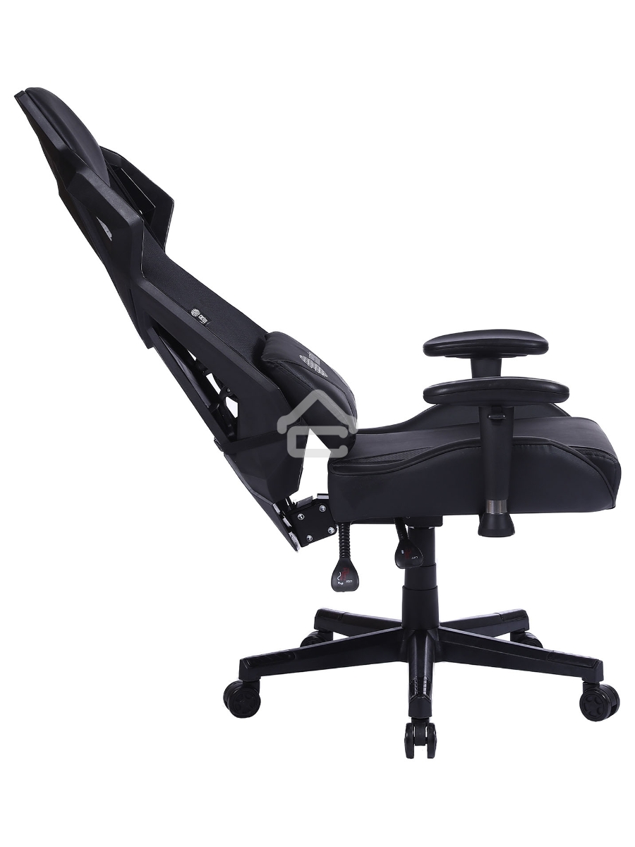 Кресло игровое Cactus CS-CHR-090BL черный, сиденье черный, эко.кожа, крестовина пластик, пластик черный