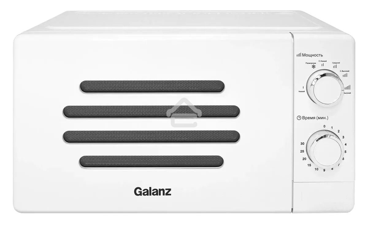 Микроволновая печь Galanz MOS-2007MW белый, 20 л, 700 Вт, переключатели - поворотный механизм