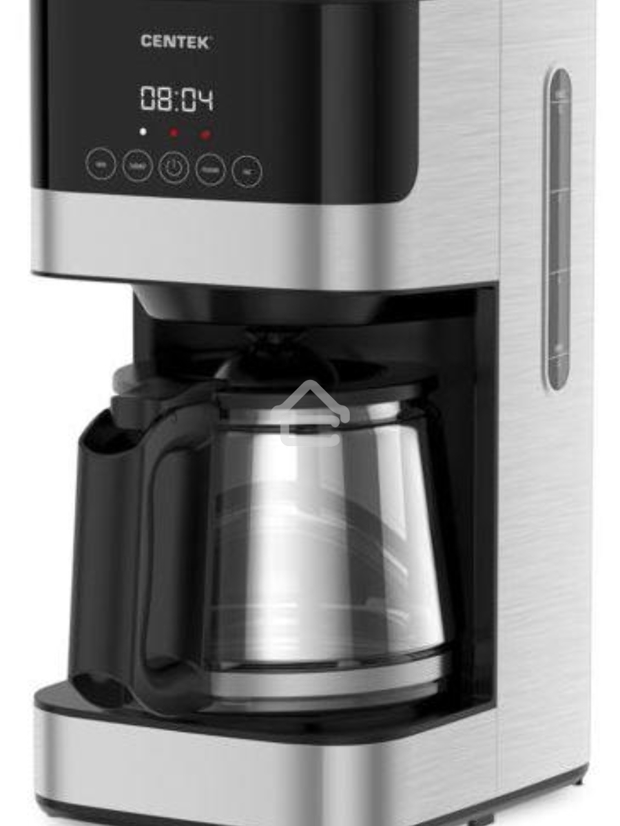 Кофеварка капельная Centek CT-1150 черный/сталь, исп. кофе - молотый, 1.5 л, 1000 Вт.