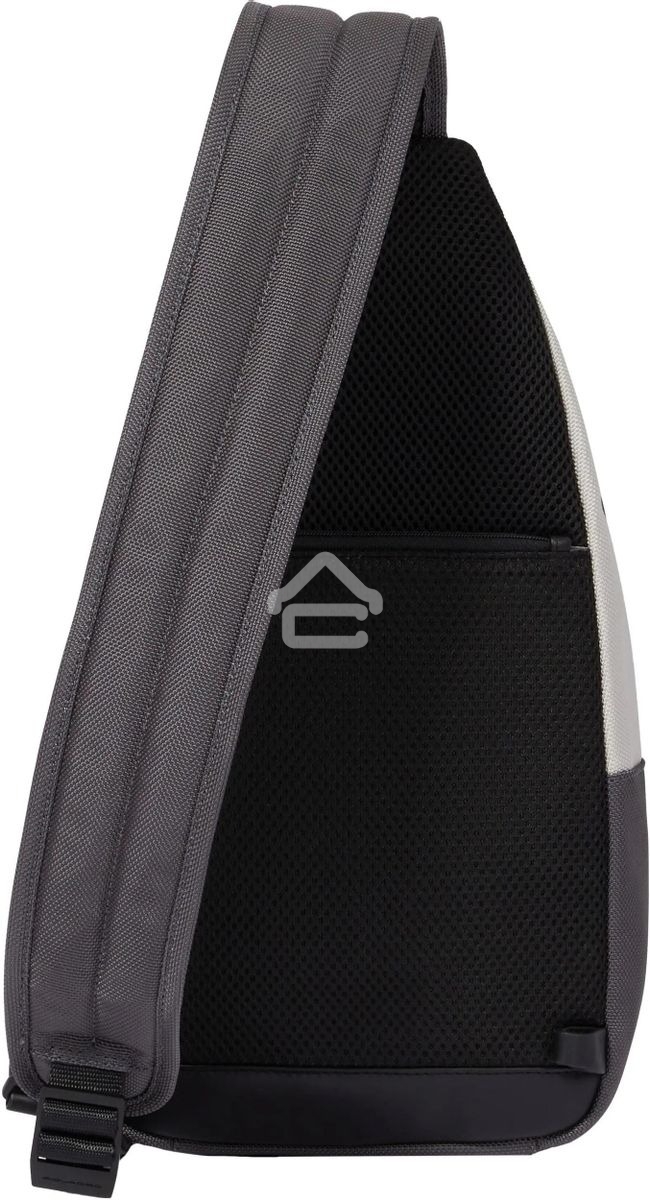 Рюкзак слинг мужской Piquadro Brief2 Special CA4536BR2S/GRN, нейлон/натур.кожа, серый/черный
