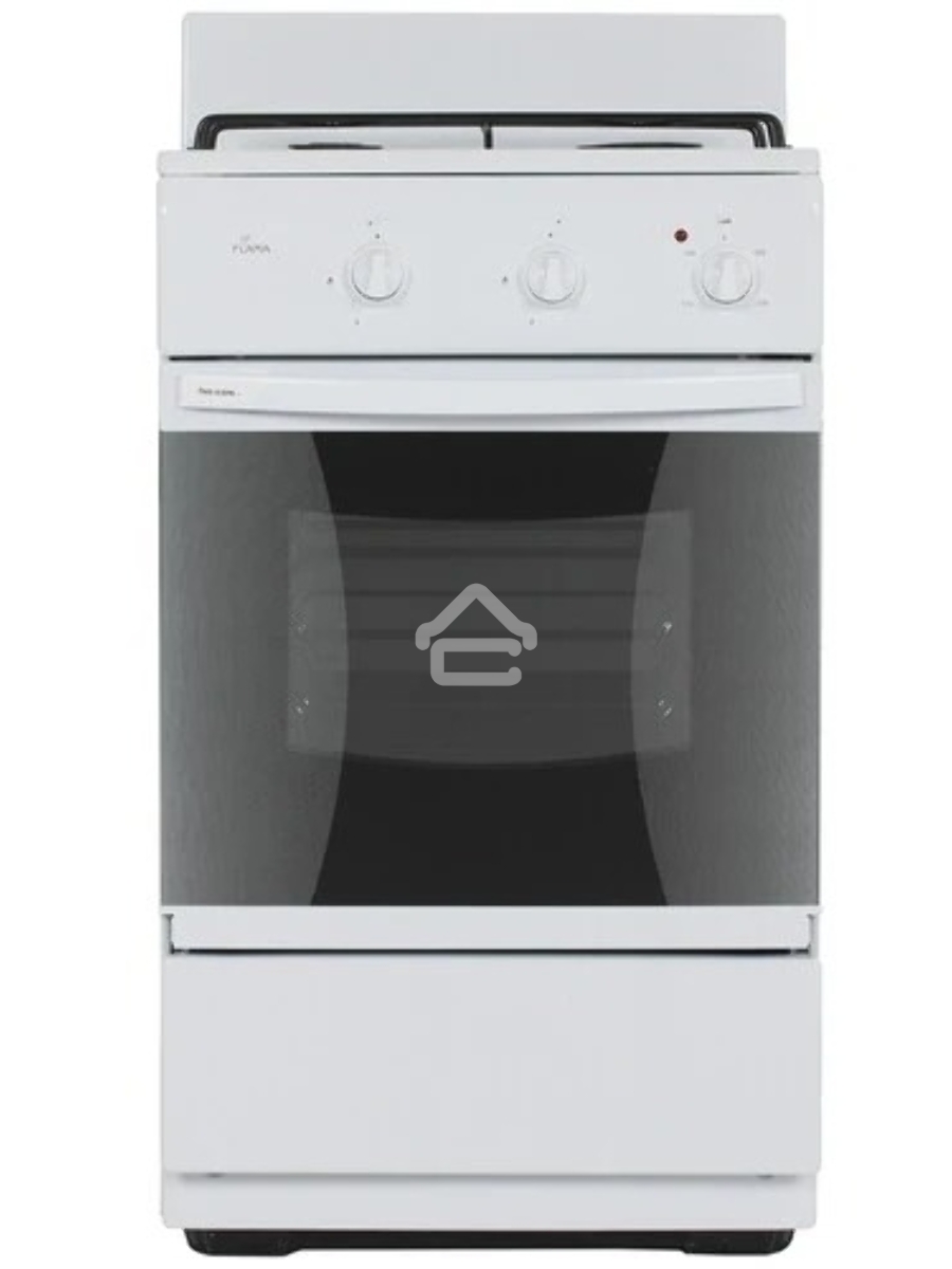 Плита комбинированная Flama CK 2201 W белый, конфорок 2 шт газовых, духовка 30 л, 50 см x 85 см x 38 см