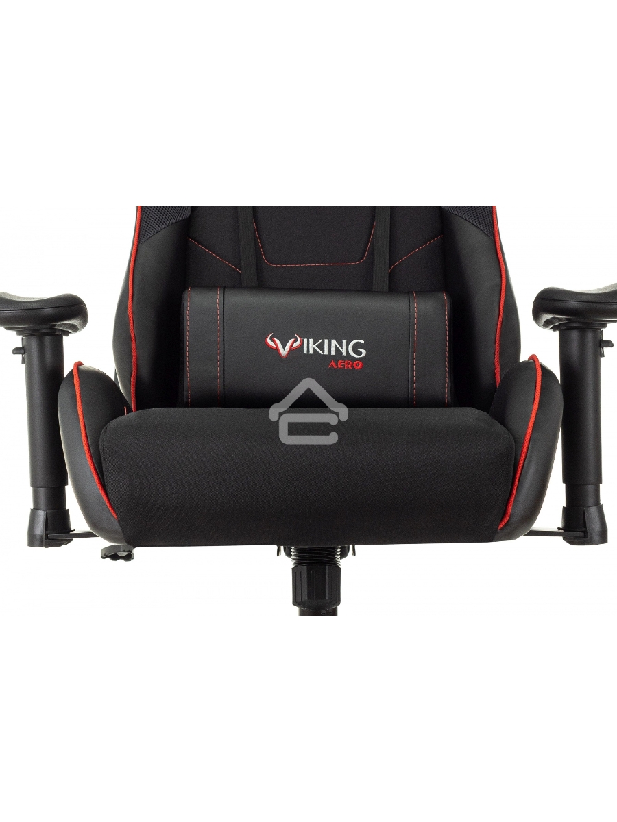 Кресло игровое Бюрократ VIKING 4 AERO RUS белый/синий/красный/черный, искусст. кожа/ткань, две подушки