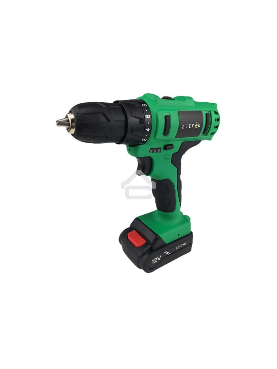 Дрель-шуруповерт Zitrek Greenpower 12-Li 063-4074, Аккумуляторная, 12В, 2 АКБ, Кейс