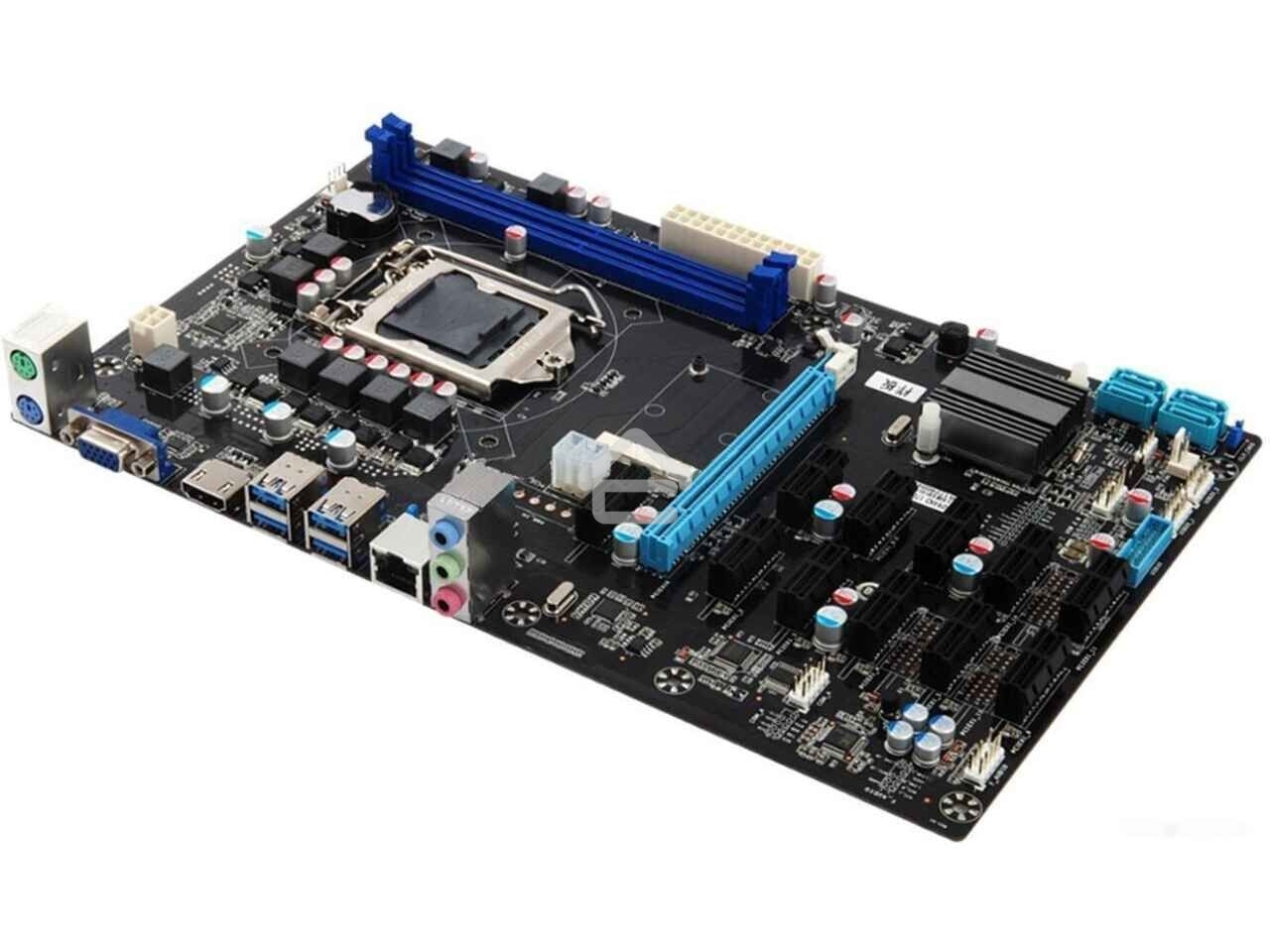Материнская плата для майнинга Esonic B250-BTC-Gladiator, LGA 1151, Intel B250, 2xDDR4, 4xSATA, 1xPCIe 3.0 x16, 11xPCIe x1, 1xHDMI, 1xVGA, 1x 1Gb LAN, 4xUSB-A 3.2 Gen 1, 3x3.5 мм, 5.1, ATX