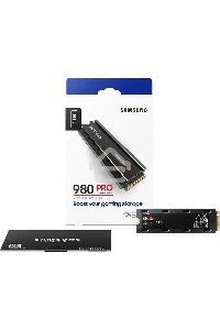 Накопитель SSD Samsung 980 PRO, 1TB, PCIe 4.0 x4, M.2 2280, NVMe, R/W 7000/5000, с радиатором