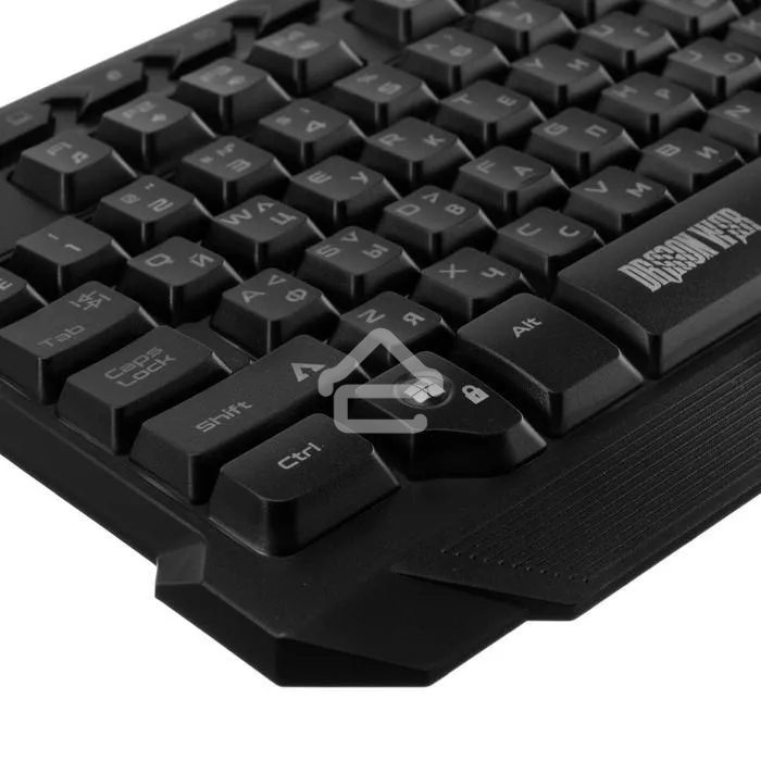 Игровой набор Qumo Mystic K58/M76, кл-ра проводная 104 + 10 клавиш мультимедиа, встроенные подсветки общая + кнопок 3 цвета, мышь проводная, оптическая, 1200/1600/2400/3200 dpi с подсветкой, коврик