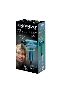Фен Endever Aurora-478, 1400 Вт, 2 скоростных режима, защита от перегрева, длина шнура 1,8 м