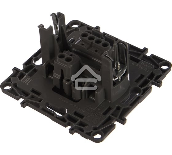 Выключатель одноклавишный, автоматические клеммы, Etika, 10AX, 250В~, антрацит