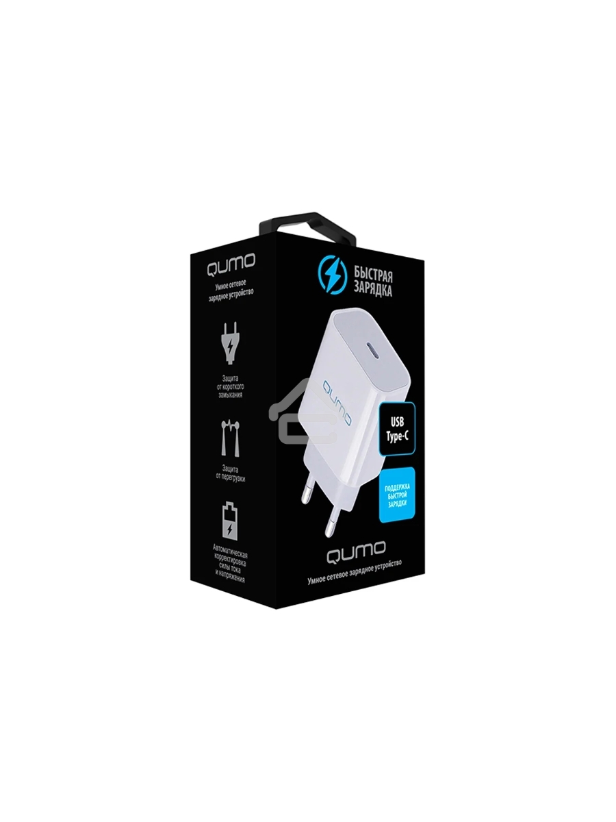 Сетевое зарядное устройство Qumo Energy light (Charger 0051) PD 20W, 1USB, Type-C, белый