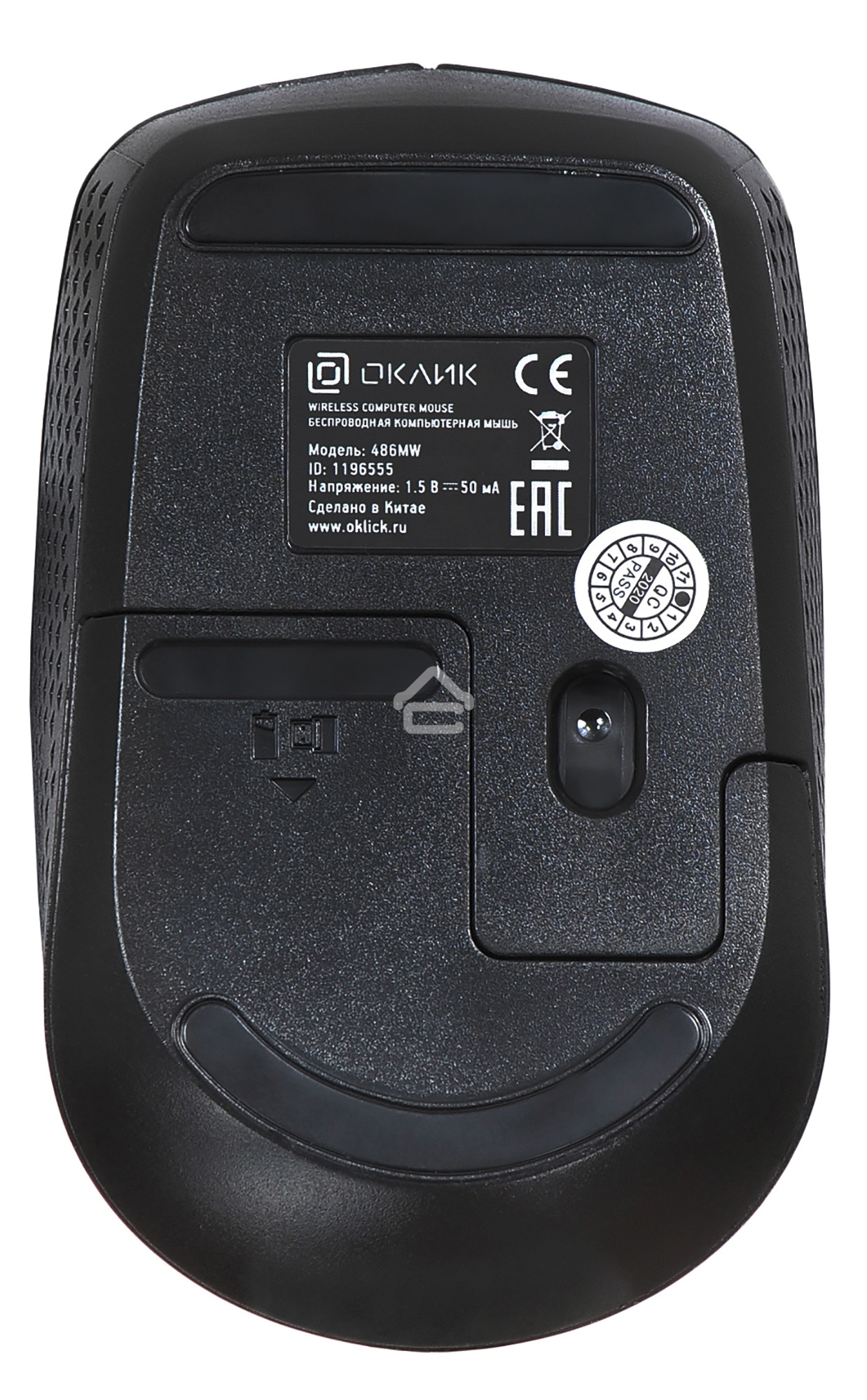 Мышь беспроводная Oklick 486MW черный, 1000 dpi, радиоканал, USB, кнопки - 3
