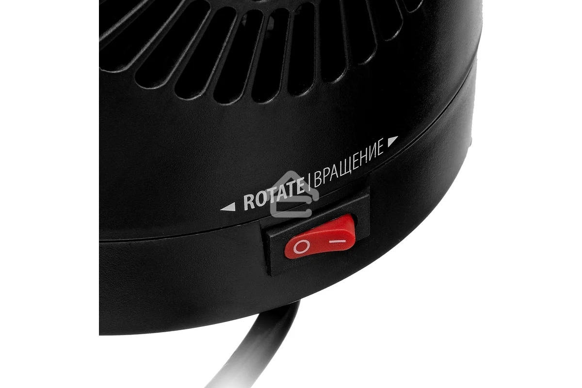 Тепловентилятор керамический Denzel DTFC-1200S, черный, 600/1200 Вт, 12 м2, 3 режима, термостат