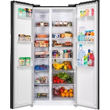 Холодильник Maunfeld MFF177NFB Slim Inverter черный двухкамерный 352/198л морозилка слева, No Frost, Side by Side