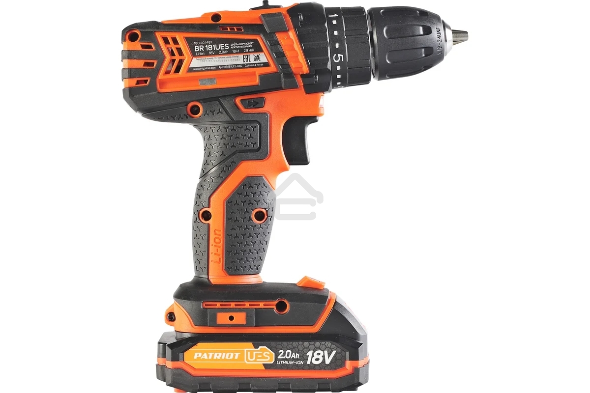 Дрель-шуруповерт аккумуляторная Patriot BR 181UES, Аккумуляторная, 21В, 2 АКБ, Кейс