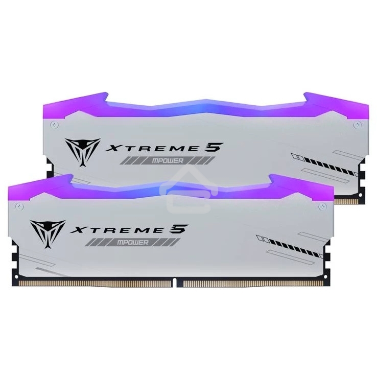 Оперативная память Patriot Viper Xtreme 5, DDR5, 48Gb (2x24GB), 6400MHz, CL32, DIMM, с радиаторами, RGB, серебристый