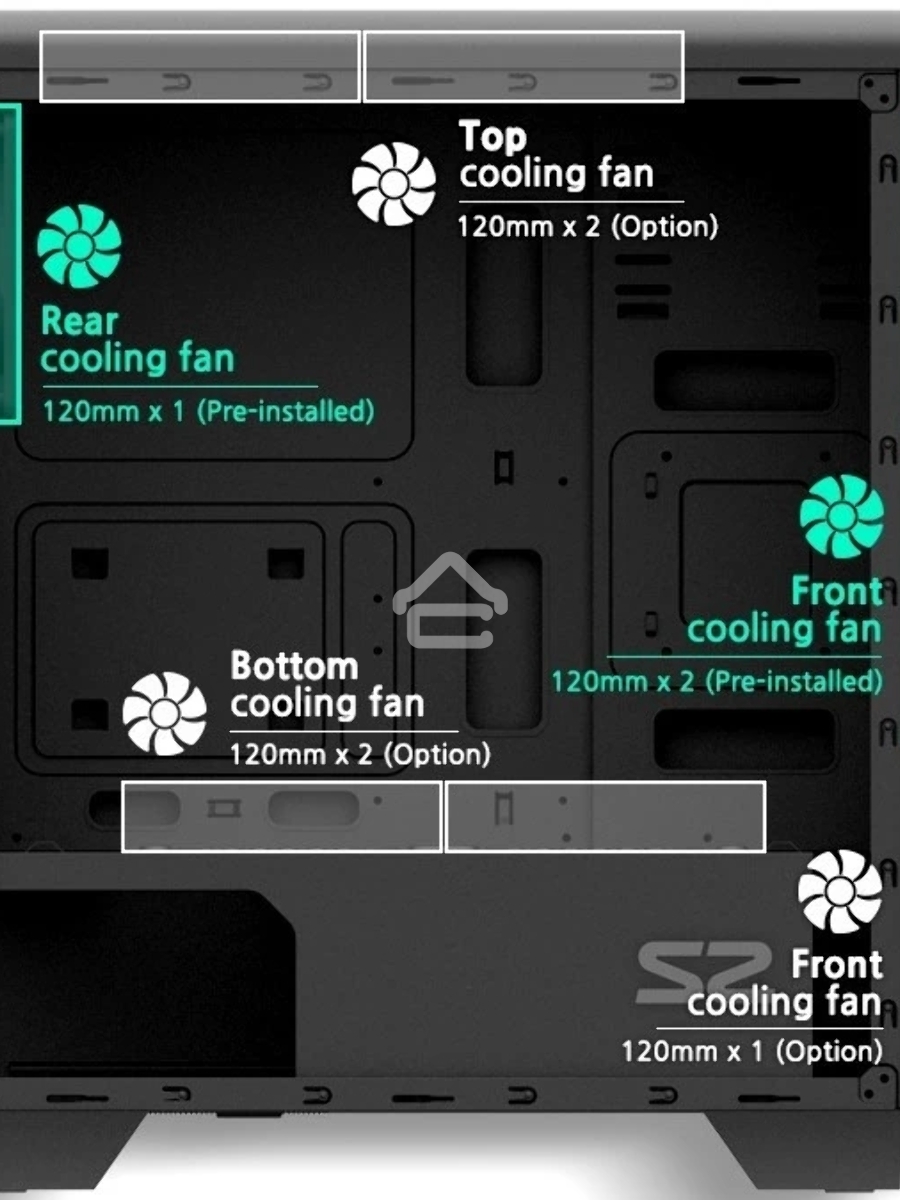 Компьютерный корпус MidiTower Zalman S2 TG TEMPERED GLASS WINDOW black (ATX, mATX, Mini-ITX, USB2.0 x2, USB3.0x1, без БП) (S2 TG)