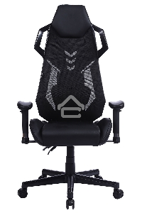 Кресло игровое Cactus CS-CHR-090BL черный, сиденье черный, эко.кожа, крестовина пластик, пластик черный