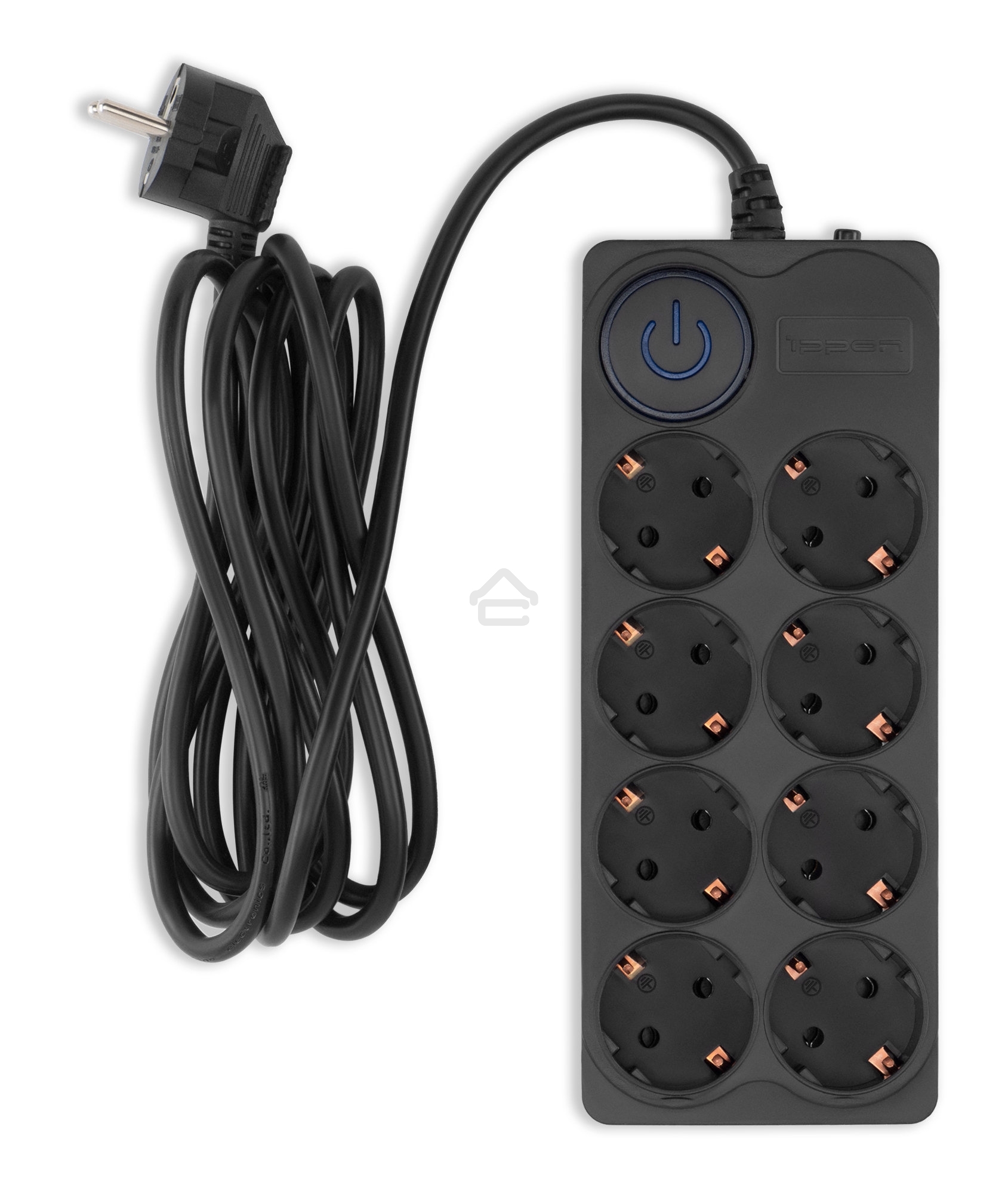 Сетевой фильтр Ippon BK-8-EU-3-10-B 3 м, 8 розеток, черный, коробка