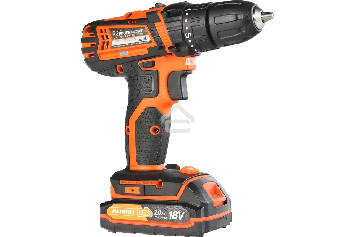 Дрель-шуруповерт аккумуляторная Patriot BR 181UES, Аккумуляторная, 21В, 2 АКБ, Кейс