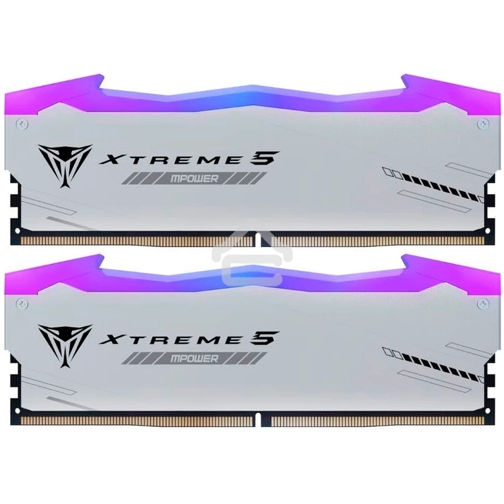 Оперативная память Patriot Viper Xtreme 5, DDR5, 48Gb (2x24GB), 6400MHz, CL32, DIMM, с радиаторами, RGB, серебристый