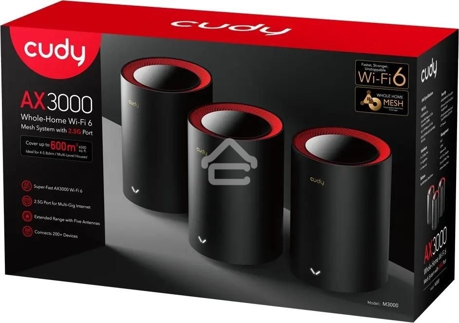 Wi-Fi Mesh-система/ AX3000 Wi-Fi 6 Mesh 2.5G Solution 3-Pack, Dual-Band, Chipset MT7981BA+MT7976CN+RTL8221B, 802.11ax/ac/a/b/g/n, 2402Mbps at 5GHz + 574Mbps at 2.4GHz, 2.5G WAN+GE LAN, 5 internal antennas, MU-MIMO, DDNS, Zerotier/Wireguard/OpenVPN/IPSec/L
