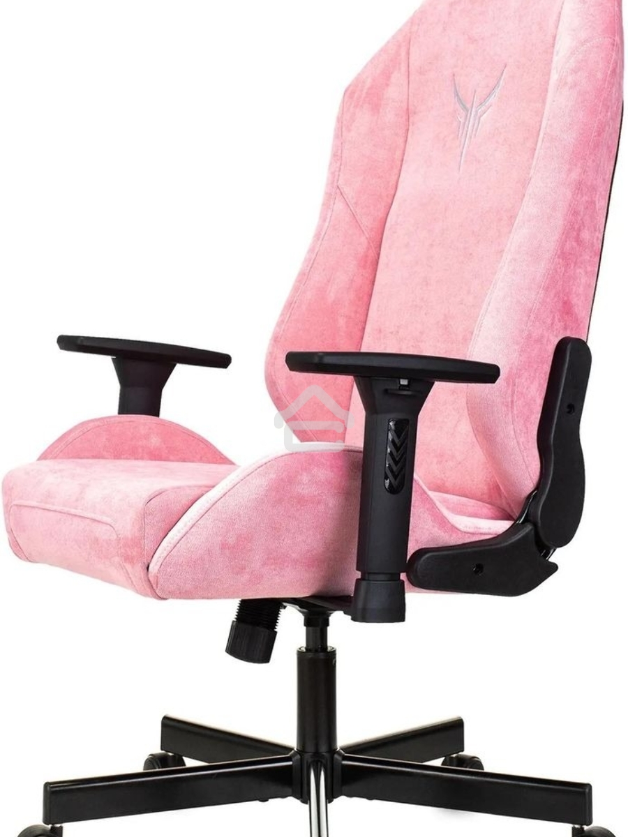 Кресло игровое Knight N1 Fabric розовый Velvet 36 с подголов. крестовина металл
