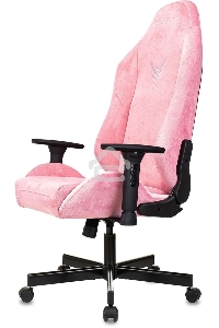 Кресло игровое Knight N1 Fabric розовый Velvet 36 с подголов. крестовина металл