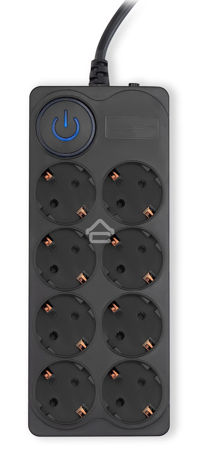 Сетевой фильтр Ippon BK-8-EU-3-10-B 3 м, 8 розеток, черный, коробка