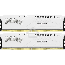 Оперативная память Kingston Fury Beast, DDR5, 64Gb (2x32Gb), 5600MHz, CL40, DIMM, с радиатором, белый