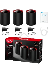 Wi-Fi Mesh-система/ AX3000 Wi-Fi 6 Mesh 2.5G Solution 3-Pack, Dual-Band,  Chipset MT7981BA+MT7976CN+RTL8221B, 802.11ax/ac/a/b/g/n,  2402Mbps at 5GHz + 574Mbps at 2.4GHz,  2.5G WAN+GE LAN, 5 internal antennas,  MU-MIMO, DDNS, Zerotier/Wireguard/OpenVPN/IPS