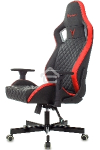 Кресло игровое Knight OUTRIDER черный/красный ромбик эко.кожа с подголов. крестовина металл