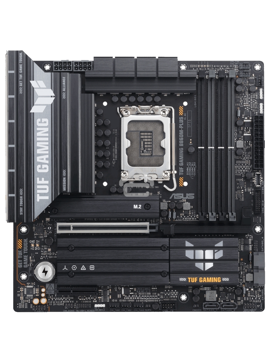Материнская плата ASUS TUF GAMING B860M-PLUS, LGA 1851, Intel B860, 4xDDR5, 4xSATA, 3xM.2, 1xPCIe 5.0 x16, 1xPCIe x4, 1xUSB-C, 4xUSB-A 3.2 Gen 1, 2xUSB-A 3.2 Gen 2, 1xHDMI, 1xDP, 1x2.5Gb LAN, 7.1, mATX